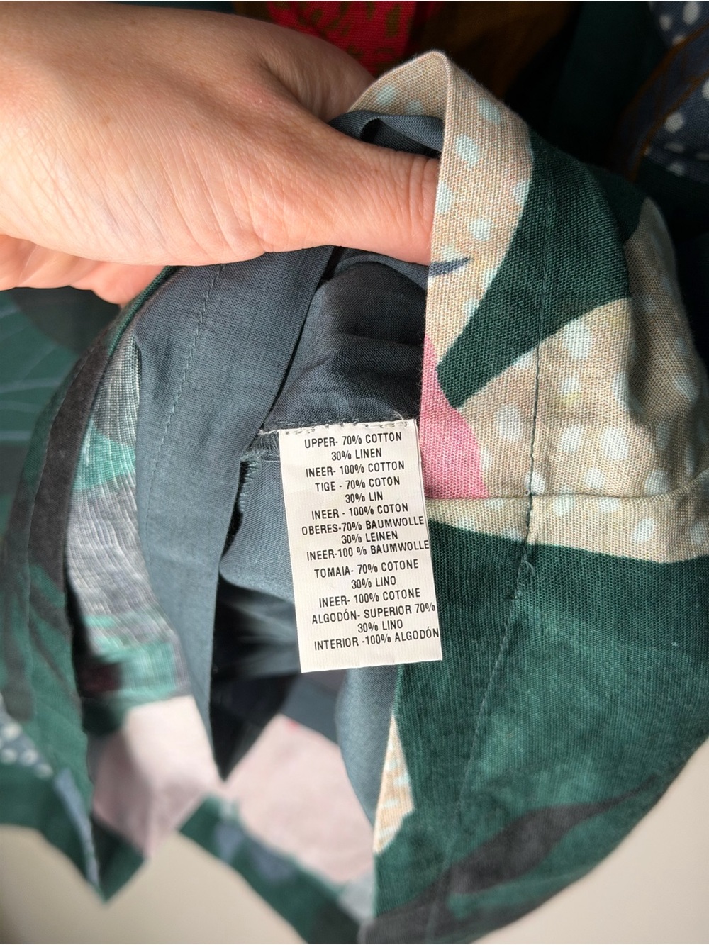 Anthropologie Floral Linen Blend Shift Dress Artsy Botanical Boho Lagenlook PM - Picture 6 of 8